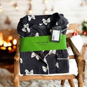 Kate Spade Black/White Bows Pajama Set, NWT